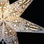 Preview: Amar weiß/gold - Faltbarer Leuchtstern, Weihnachtsstern aus Papier mit 7 Zacken, 60 cm